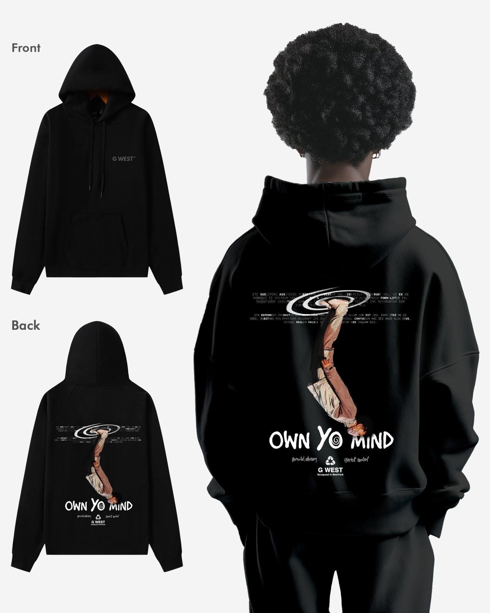 G WEST OWN YO MIND HEAVY PREMIUM OVERSIZED HOODIE - G West