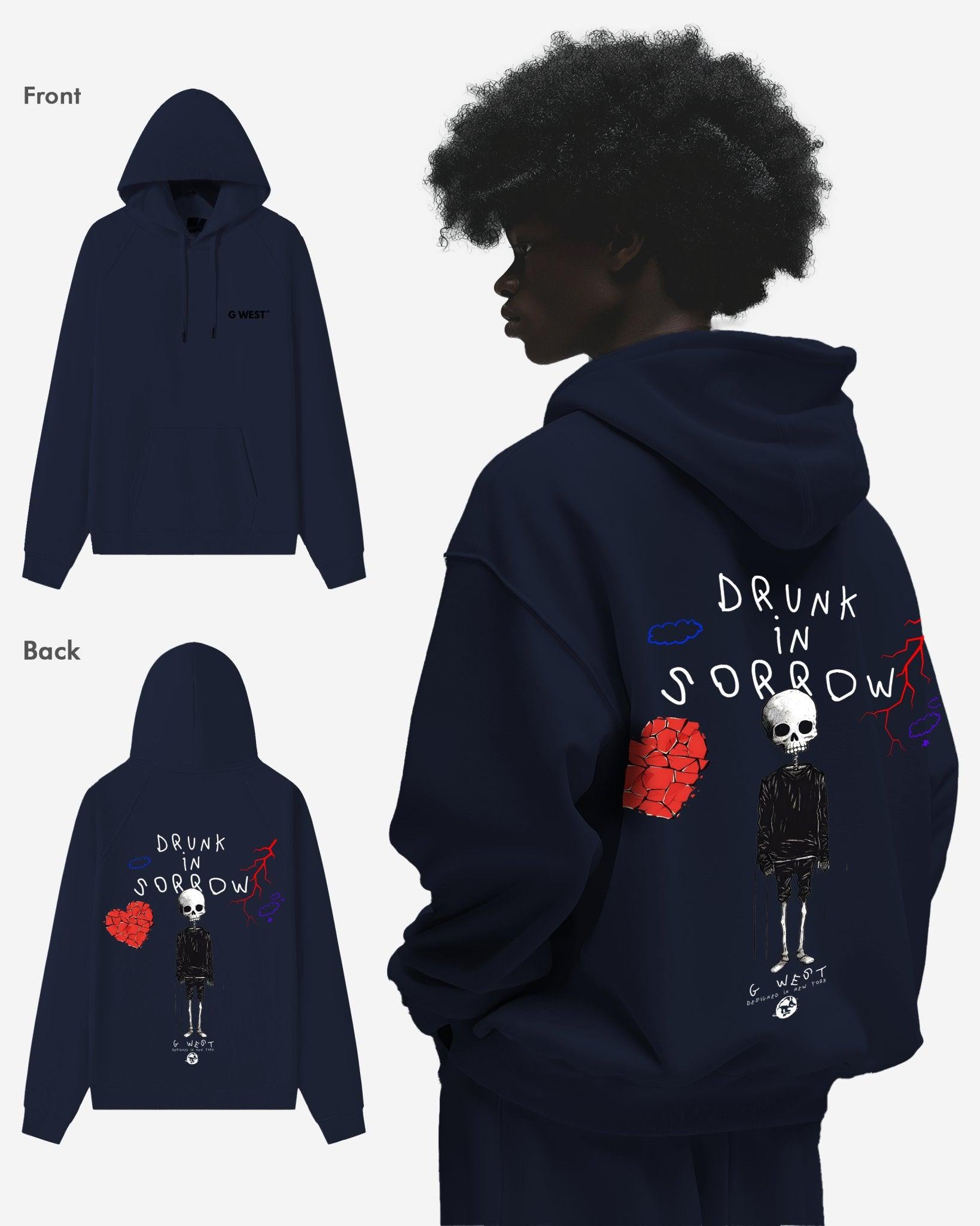 G WEST DRUNK IN SORROW HEAVY PREMIUM OVERSIZE HOODIE - G West