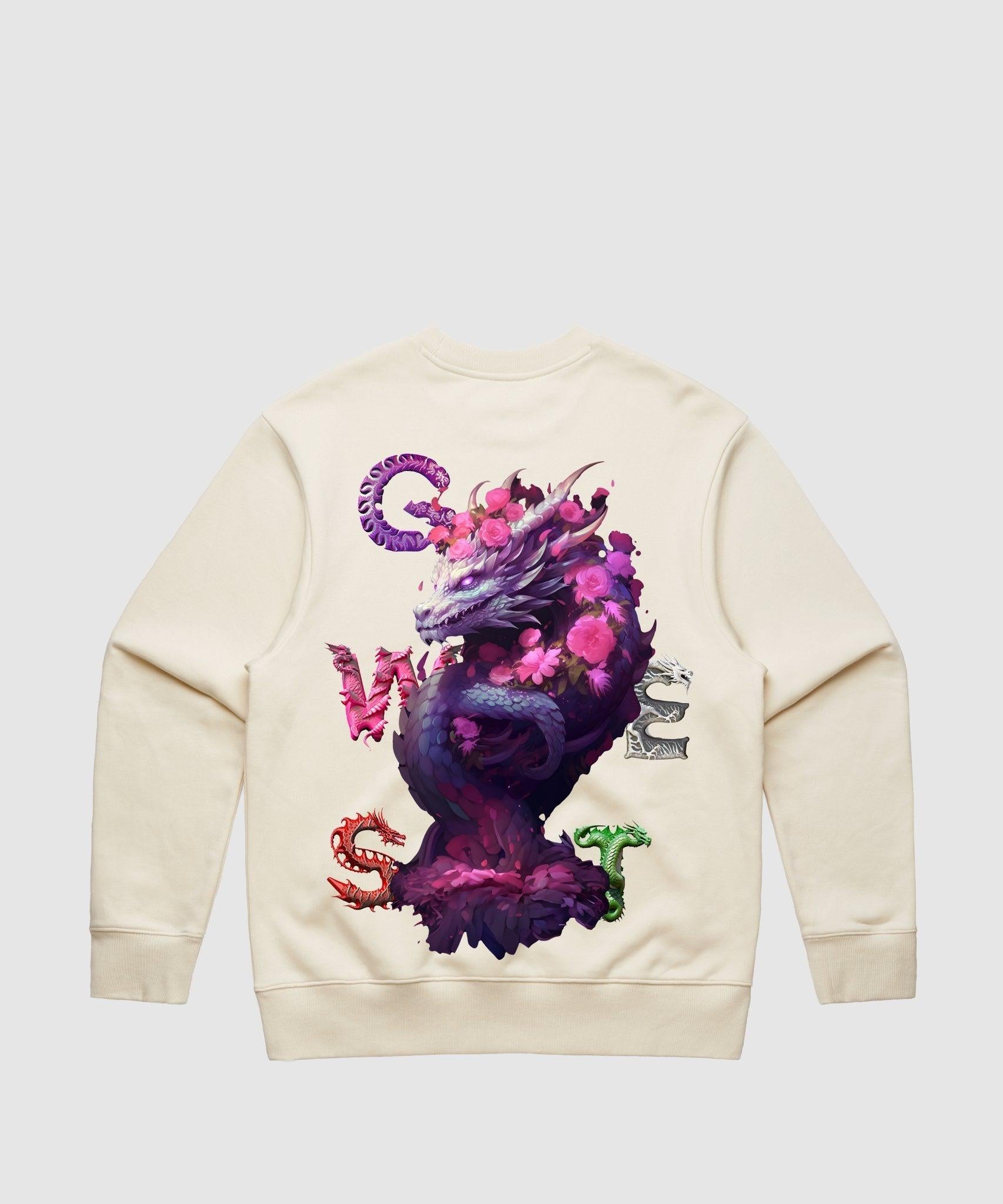 G WEST PURPLE DRAGON HEAVY PREMIUM CREWNECK - 6 COLORS - G West