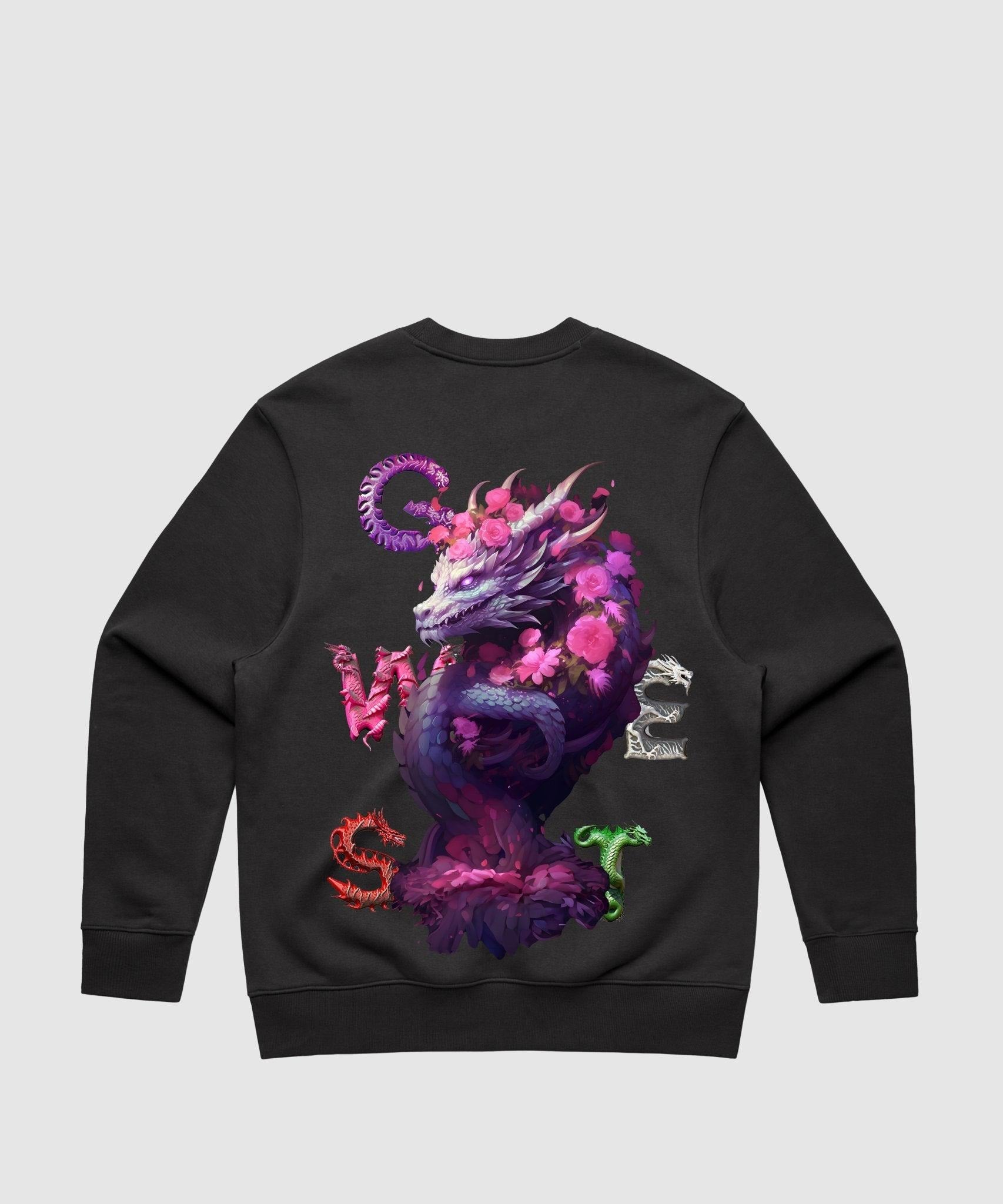 G WEST PURPLE DRAGON HEAVY PREMIUM CREWNECK - 6 COLORS - G West