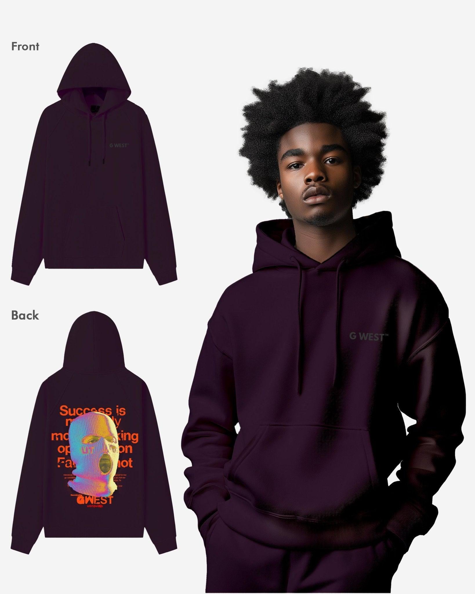 G WEST HOLOGRAPHIC SKI MASK HEAVY PREMIUM OVERSIZED HOODIE - 6 COLORS - G West