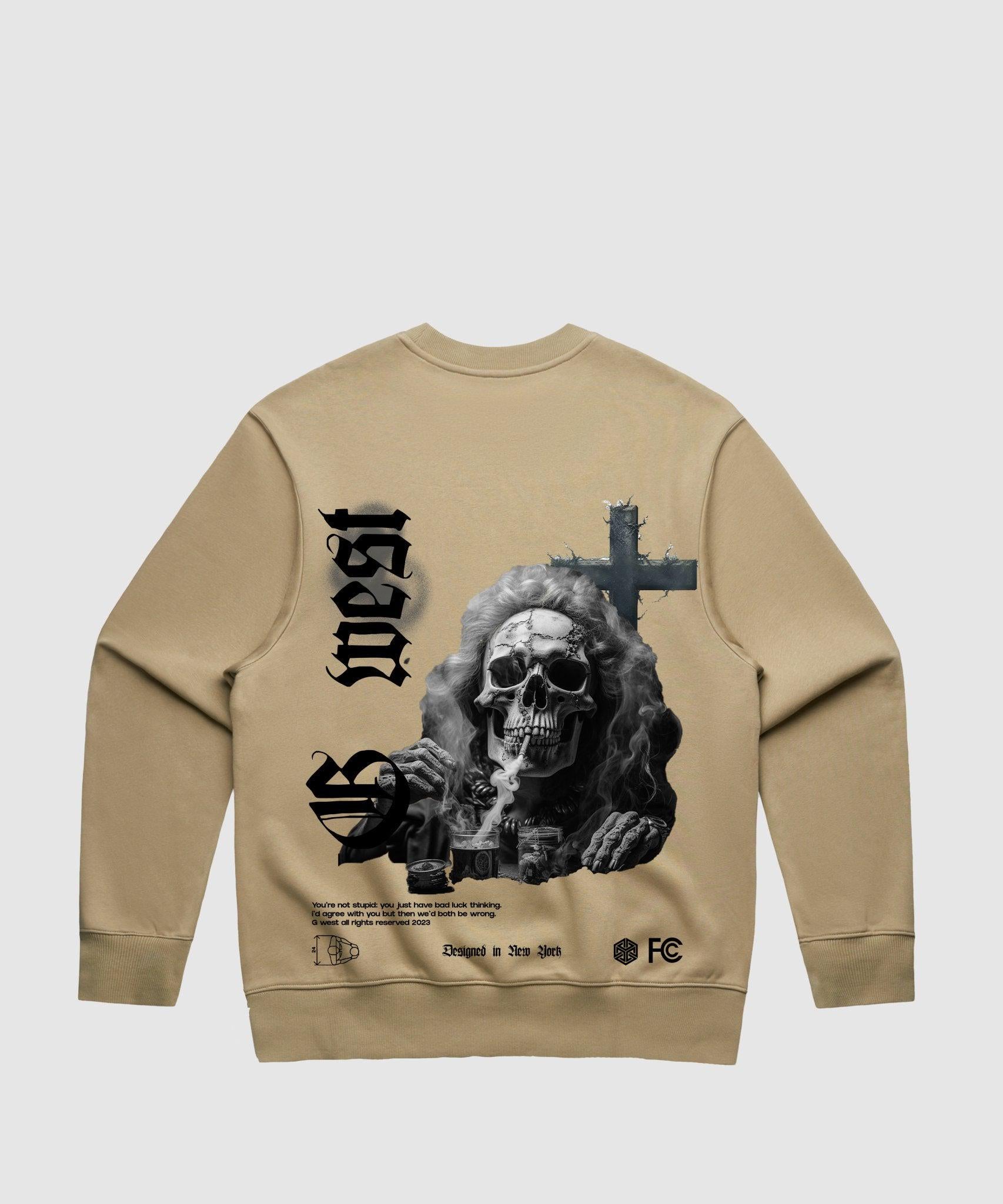 G WEST SMOKE SKULL HEAVY PREMIUM CREWNECK - 6 COLORS - G West