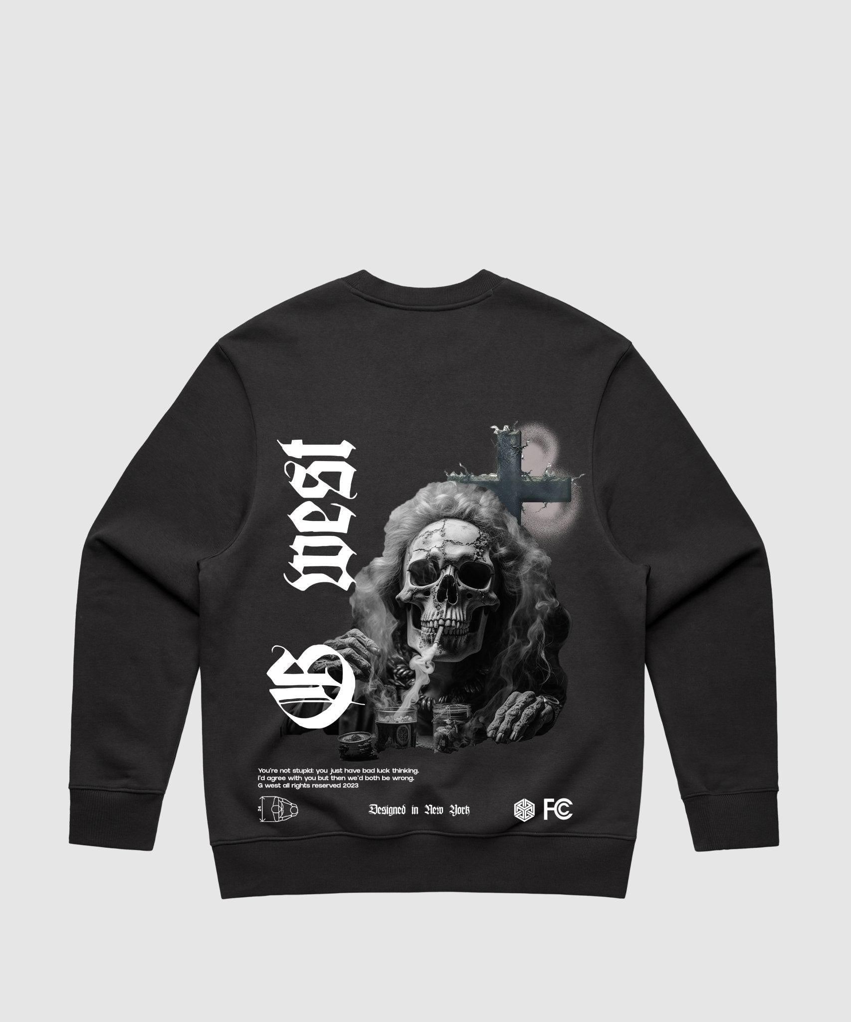 G WEST SMOKE SKULL HEAVY PREMIUM CREWNECK - 6 COLORS - G West