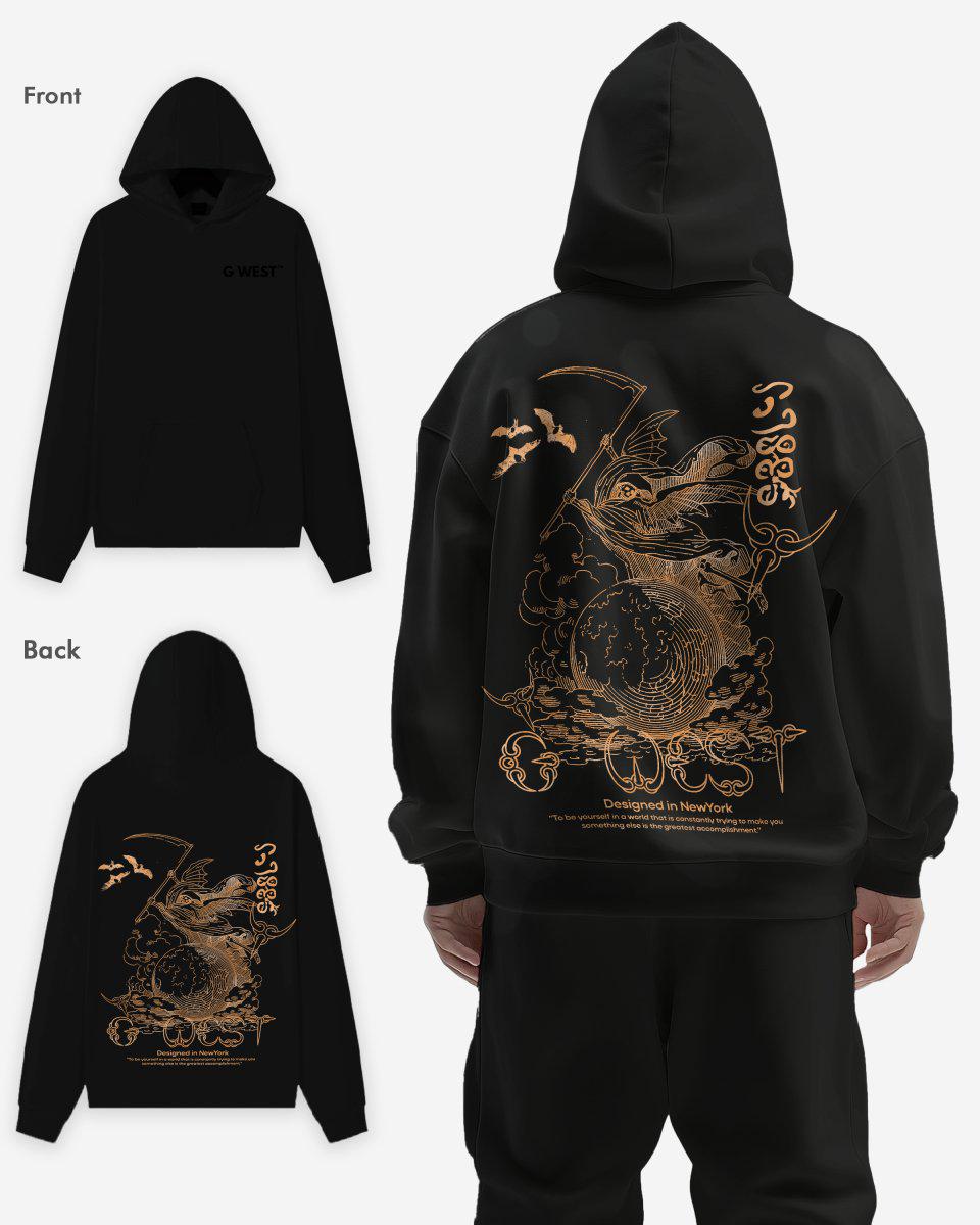 G WEST REAPER WORLD HEAVY PREMIUM OVERSIZE HOODIE - G West