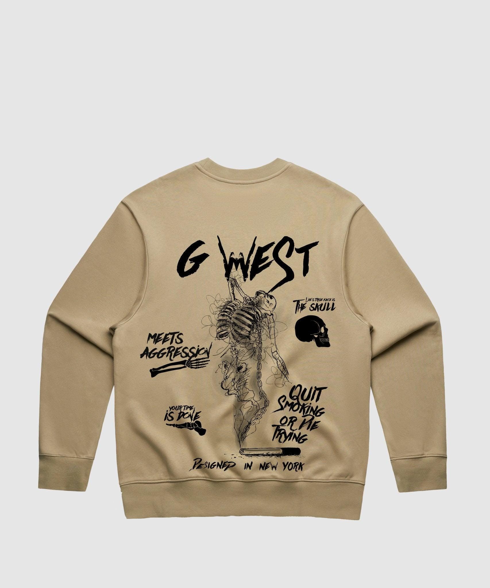 G WEST DANCING SKELETON HEAVY PREMIUM CREWNECK - 6 COLORS - G West