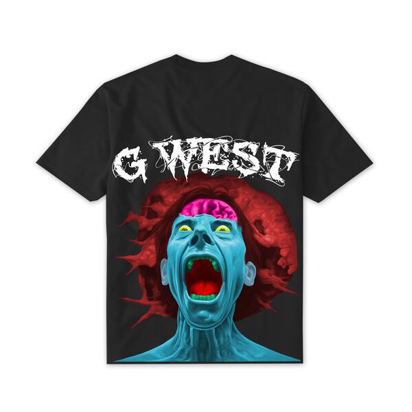 G WEST PREMIUM ERUPT BRAIN T-SHIRT : GWGTL7002 - 5 COLORS - G West