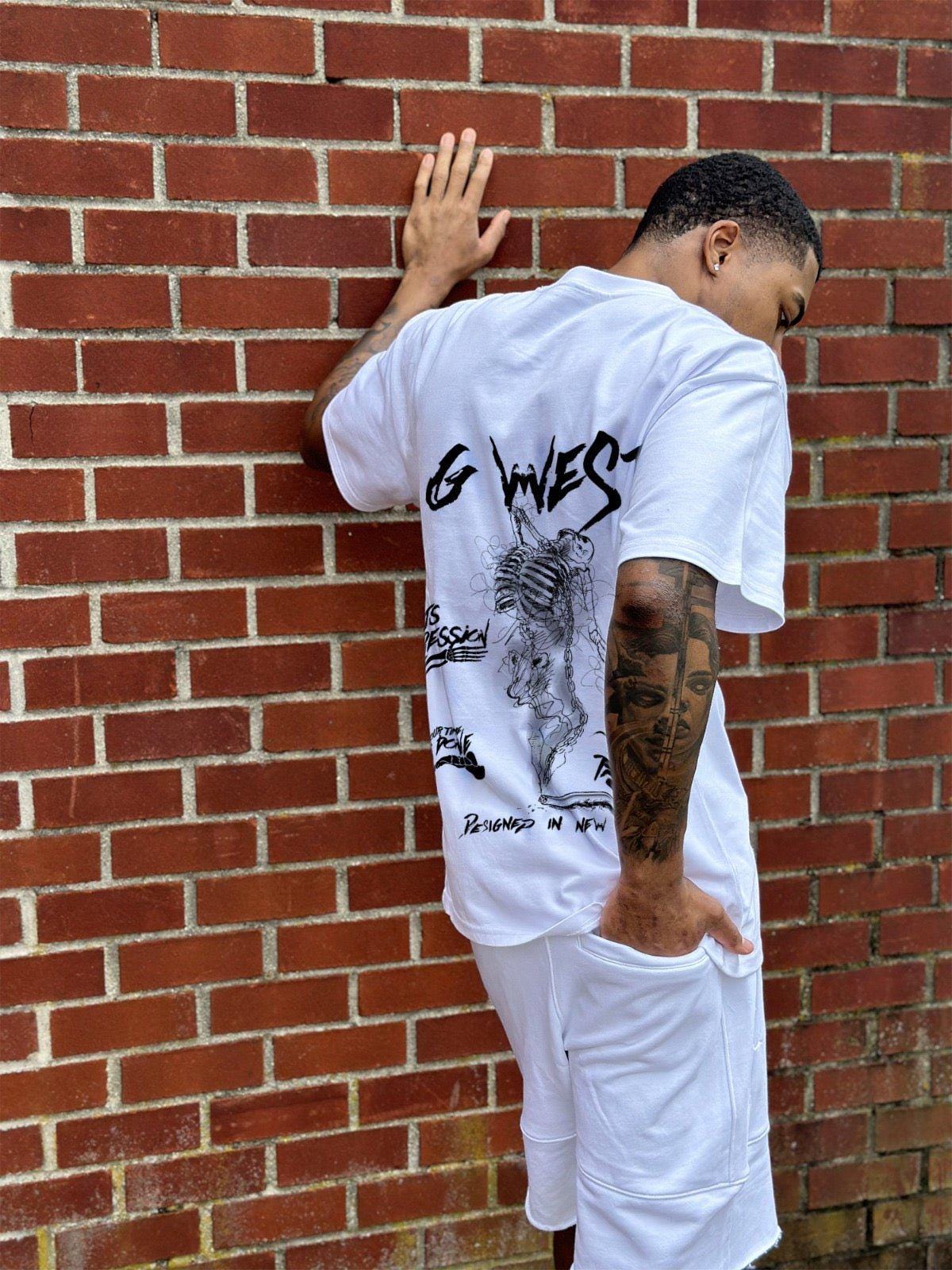 G WEST OVERSIZED SMOKE SKELETON TEE - G West