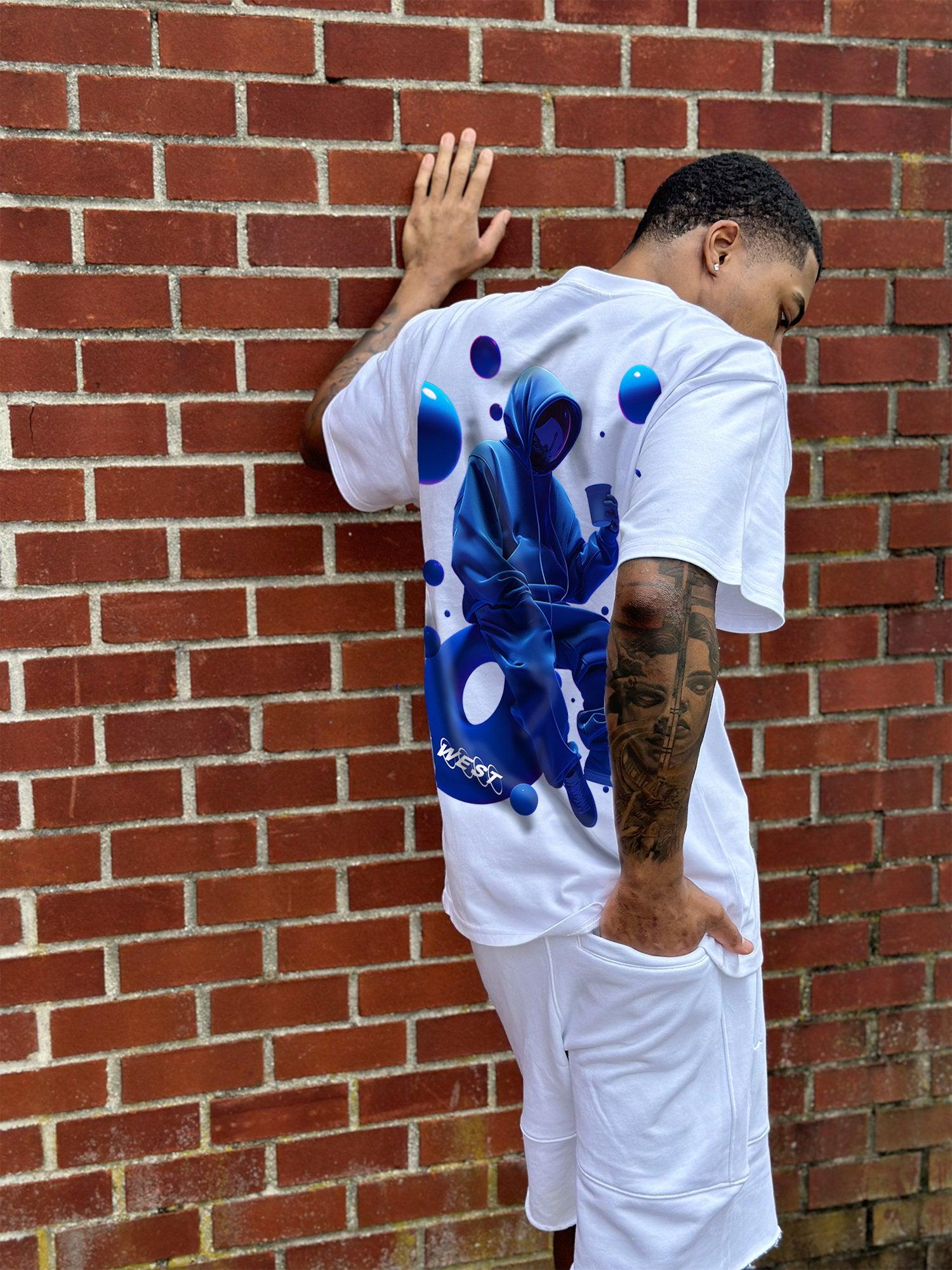 G WEST OVERSIZED BLUE MAN TEE - G West