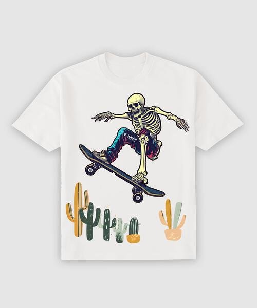 Regular Fit Cactus Skate Front Graphic T Shirt : Gwpbast5055 - 3 Colors - G West